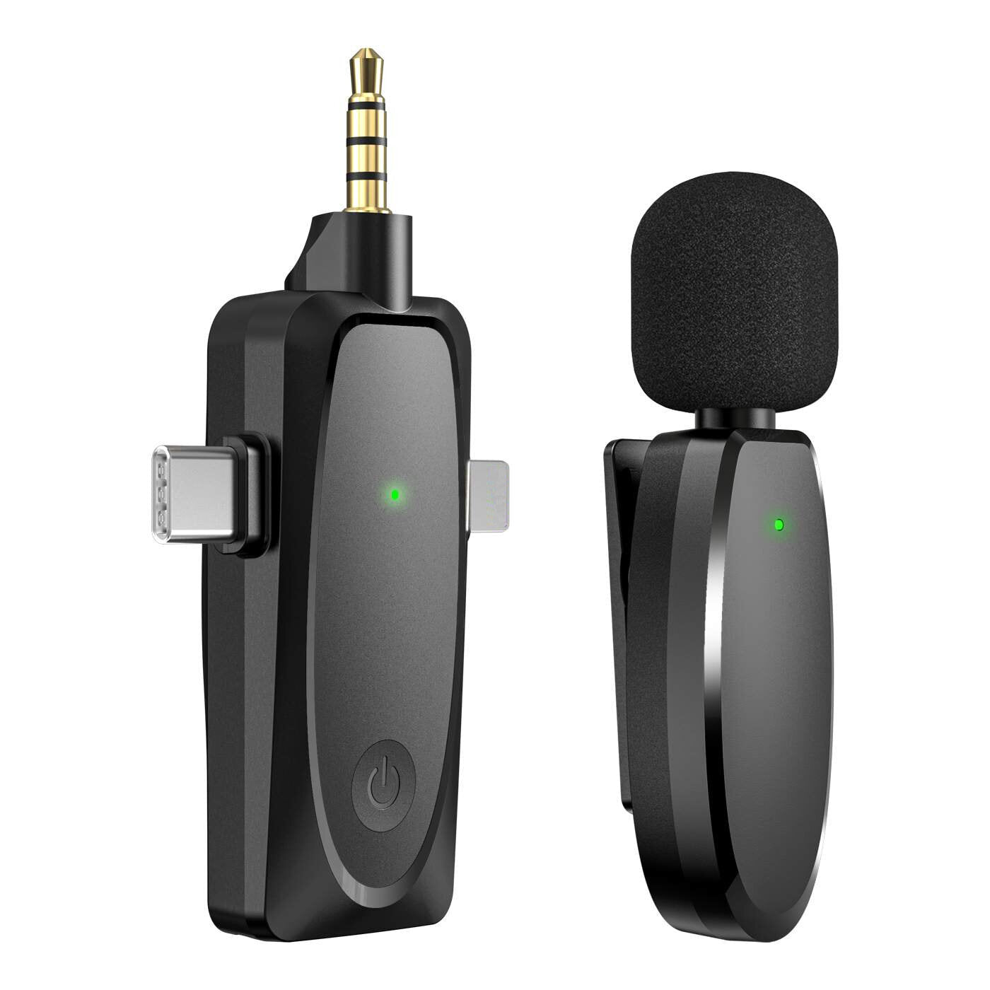 2.4 GHz Wireless Microphone Plug Play Lavalier Noise Reduction MIC Professional Recording Live Streaming Webcast Game for Camera Smart Phone