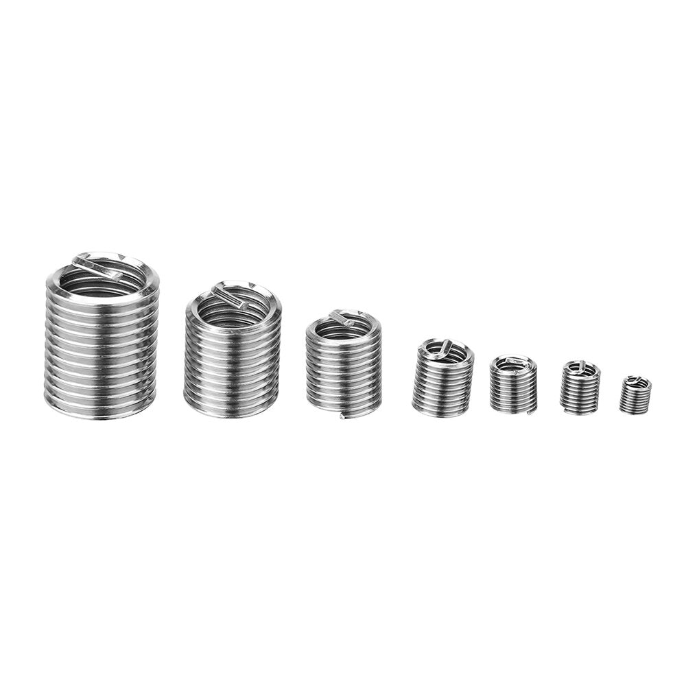 60PCS/set M3-M12 Thread Insert Set Stainless Steel Screw Thread Repair Insert Kit Wire Screw Sleeve Set