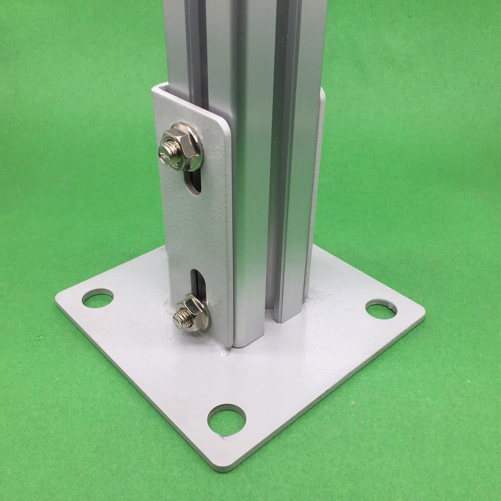 Aluminum Extrusions Square Foot Connector Cup Ground Fence Guardrail Base Accessories