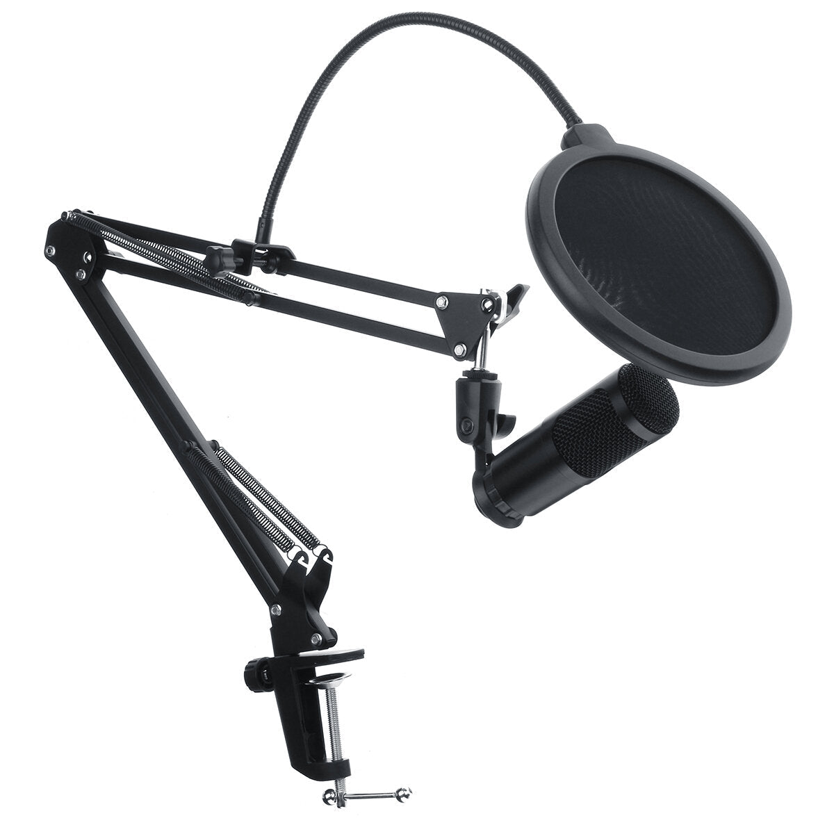 Wired Desktop USB Microphone Set with Stand for Computer PC Live Broadcast Video Conferencing Game Audio Recording YouTube Karaoke