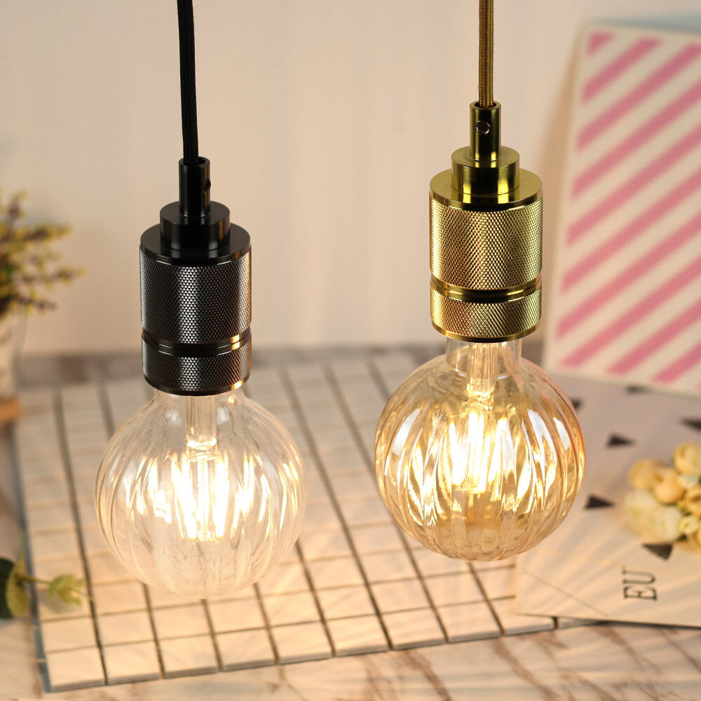 Lighting Designer AC220V-240V 2700K E27 4W Amber/Transparent Glass G95 LED Incandescent Light Bulb Edison Bulb Filament Lamp Retro