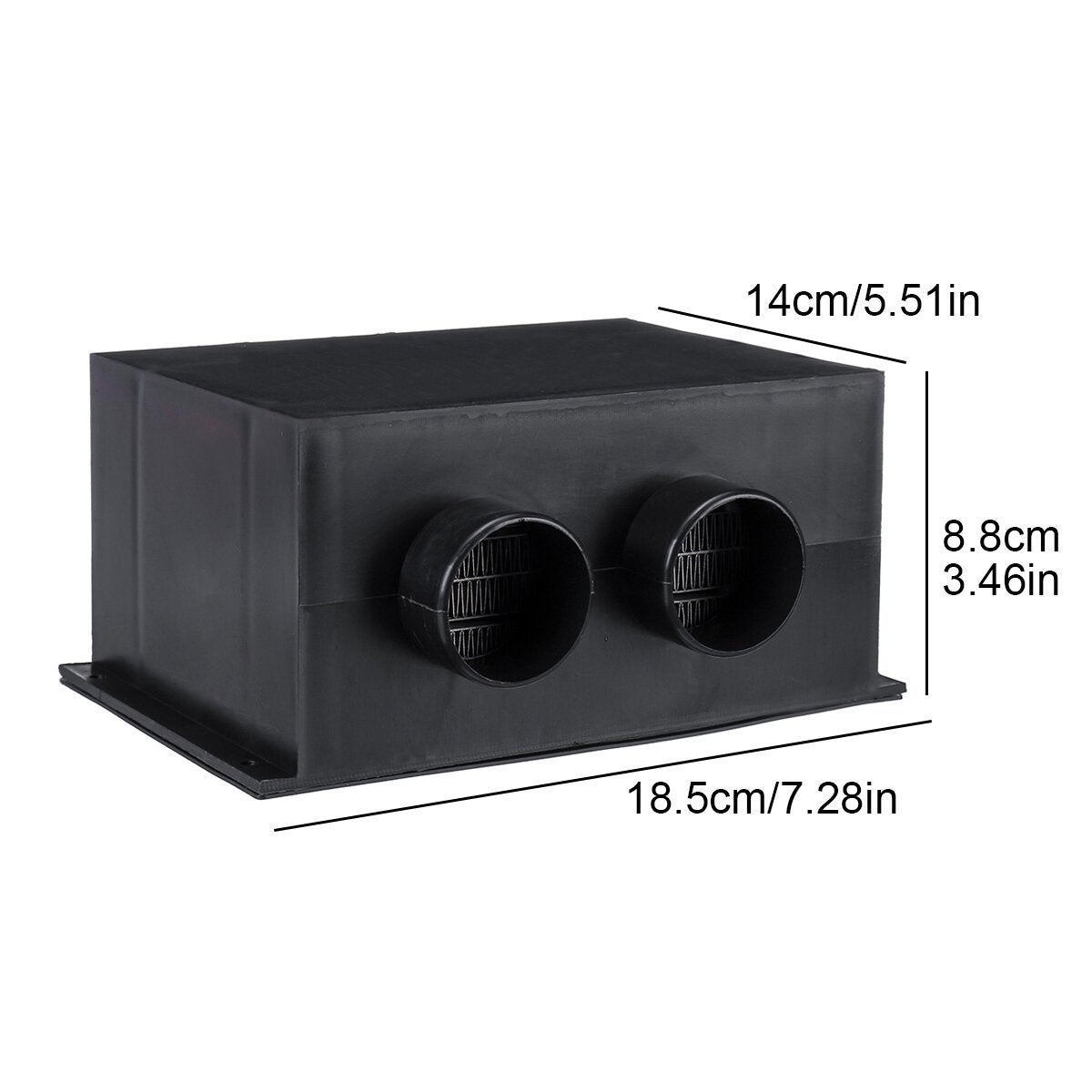 12V/24V 650W 2-Hole Car Electric Heater Warm Air Heater Dual Switch Constant Temperature