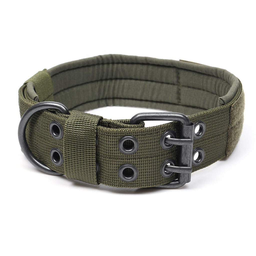 Adjustable Training Dog Collar Nylon Tactical Military With Metal D Ring Buckle