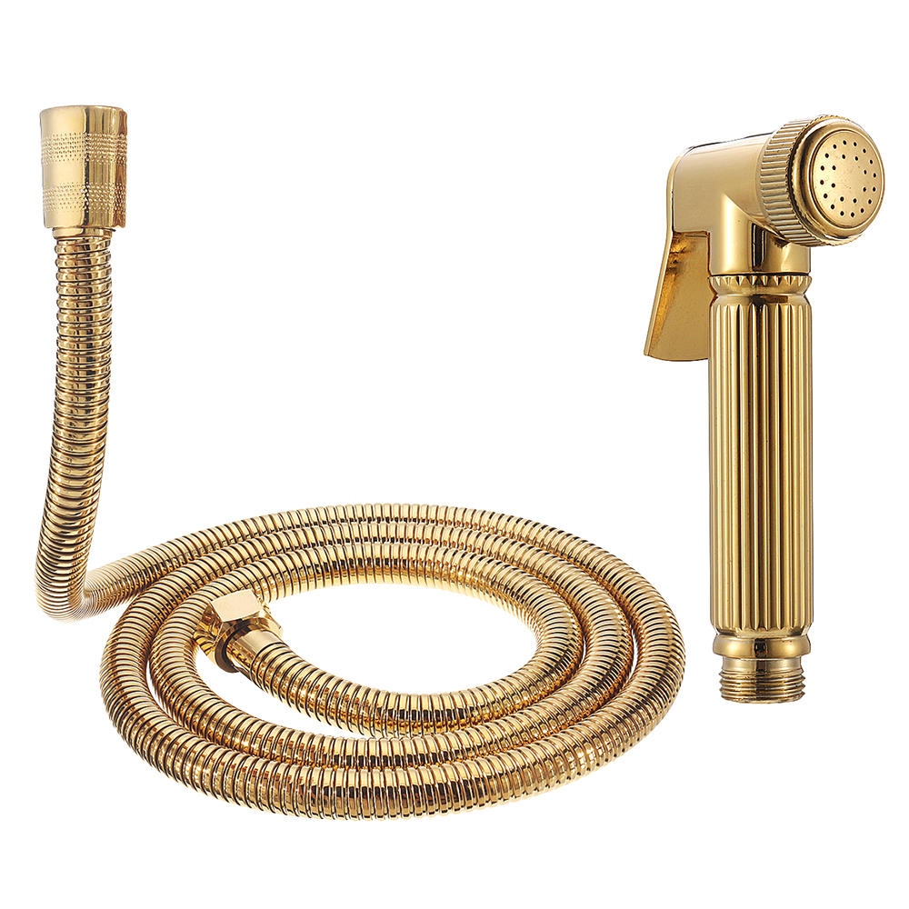 Copper Bathroom Portable Bidet Sprayer Handhold Toilet Shower Head for Personal Hygiene w/ 1.5m Stainless Steel Hose