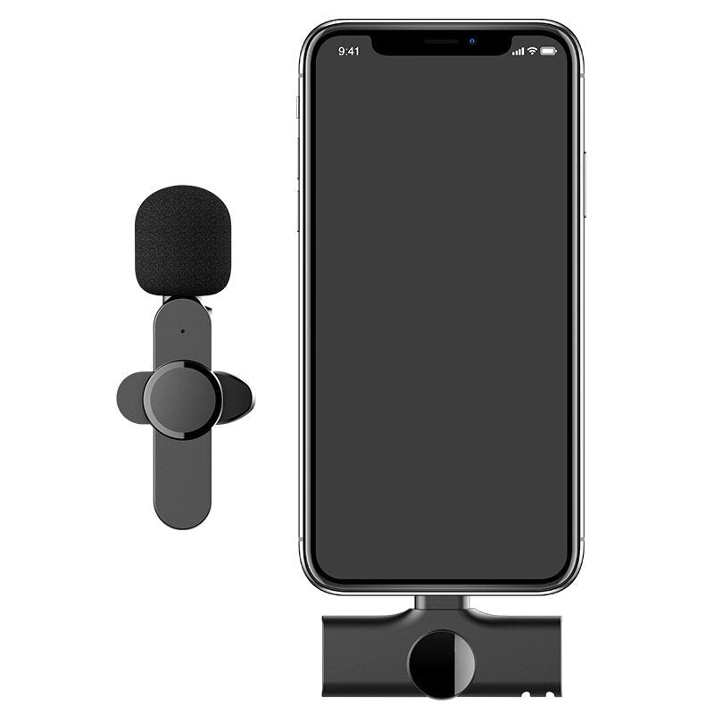 Mini Type-C Lightnings Plug Play Lapel Microphone Wireless Lavalier Mic for Live Stream Vloggers Interview Auto-syncs Clip-on
