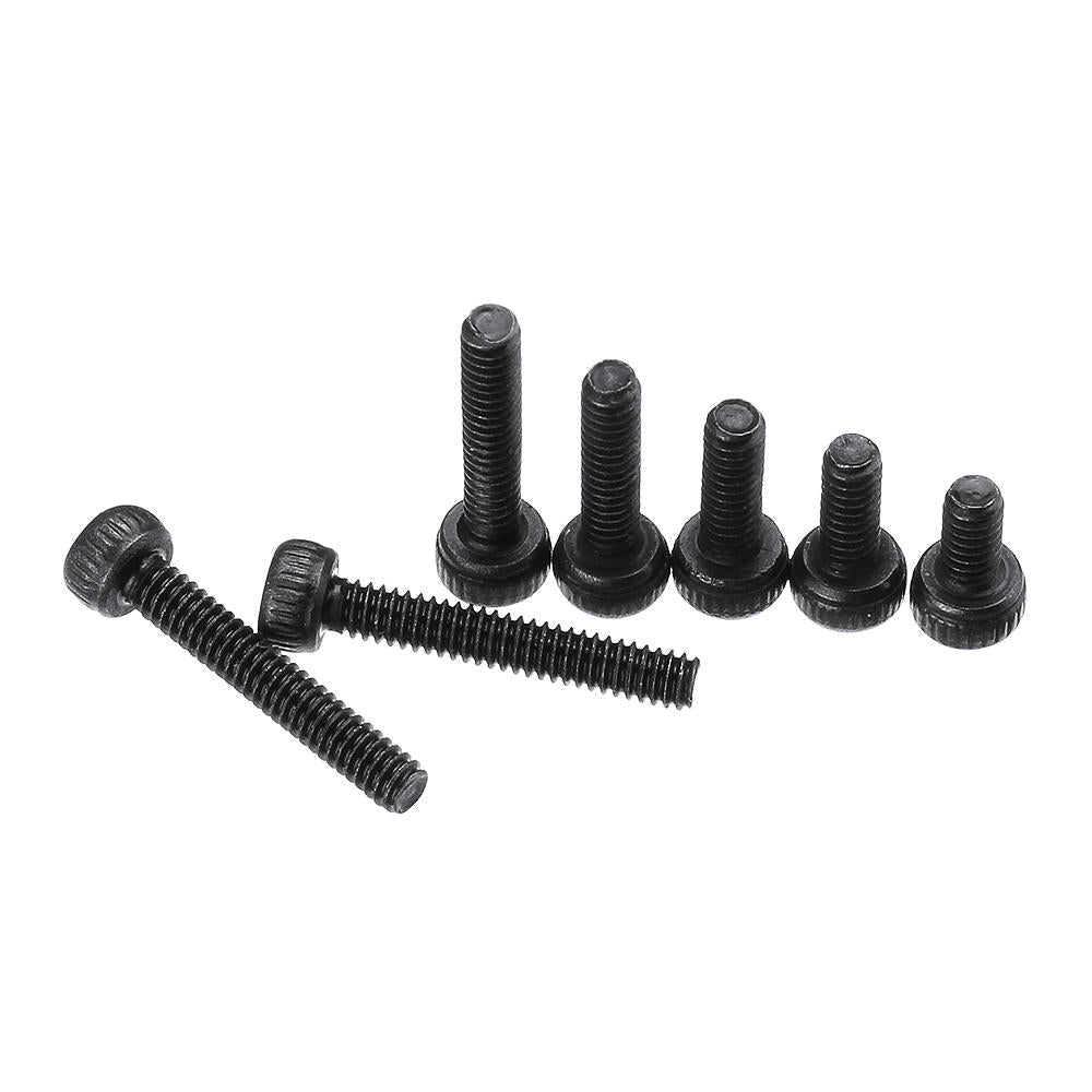 600Pcs Black Carbon Steel 10.9 Grade Hexagon Cap Button Head Flat Head Screw Nuts Assortment Set