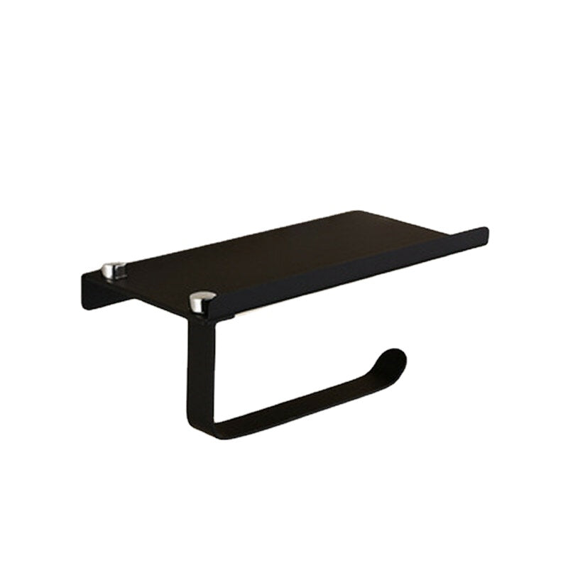 Wall Mounted Bathroom Toilet Paper With Phone Holder Rack Tissue Roll Stand Home