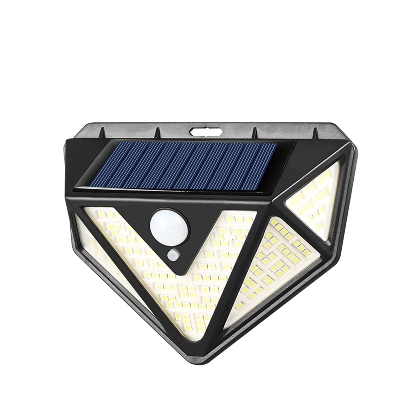 IP65 Solar Body Induction Wall Lamp Patio Stair Light 5 Illumination Surfaces 166 LEDs