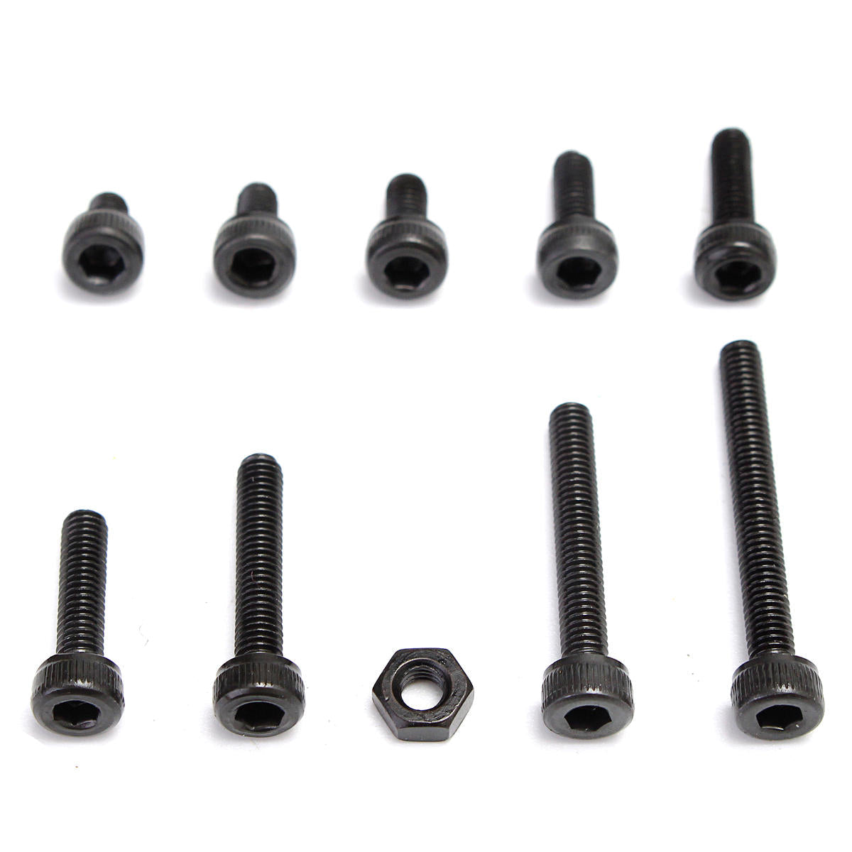 280pcs M3 Hex Socket Screws Allen Bolt Assortment with Nuts Grade 12.9 Alloy Steel