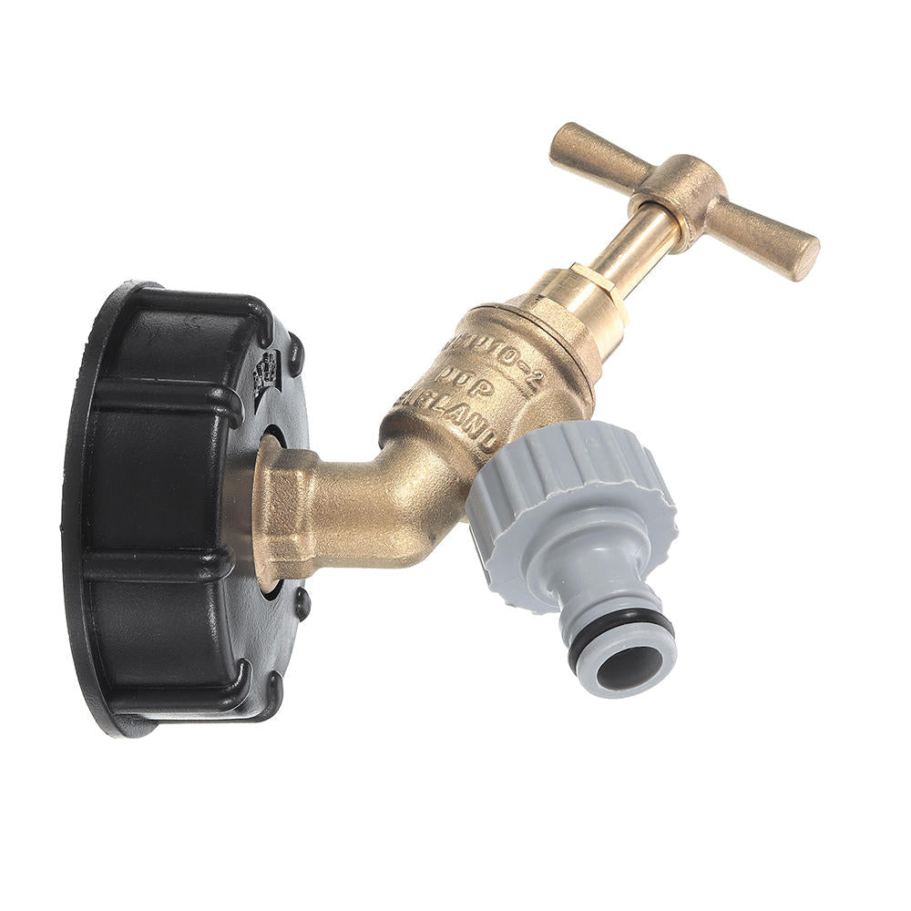 Faucet Tank Drain Coarse Thread Adapter to Brass Garden Tap with 1/2'' Nozzle Hose Tap Connector Replacement Valve Fitting Parts for Home Garden