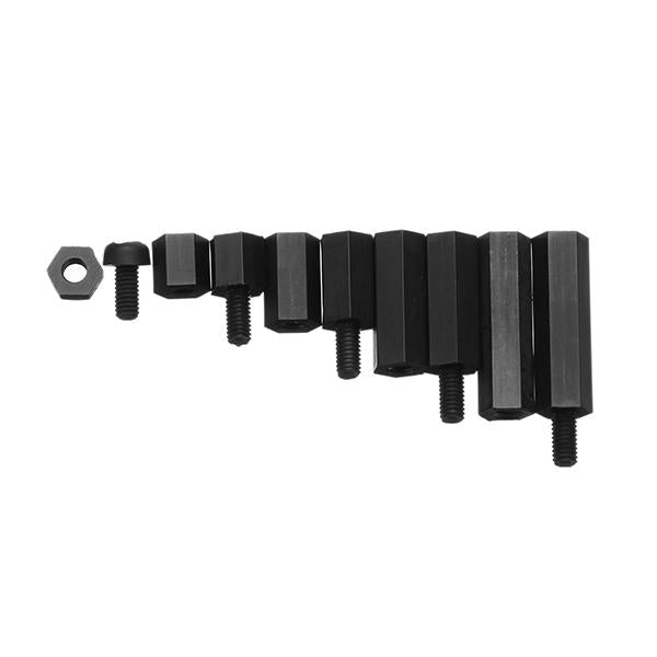 M3NH7 120Pcs M3 Nylon Screw Black/White Hex Screw Nut PCB Standoff Spacer Assortment Kit