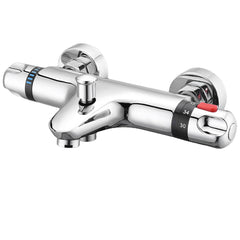 2 Handles Thermostatic Mixer Shower Control Valve Faucet Tap Wall Mounted