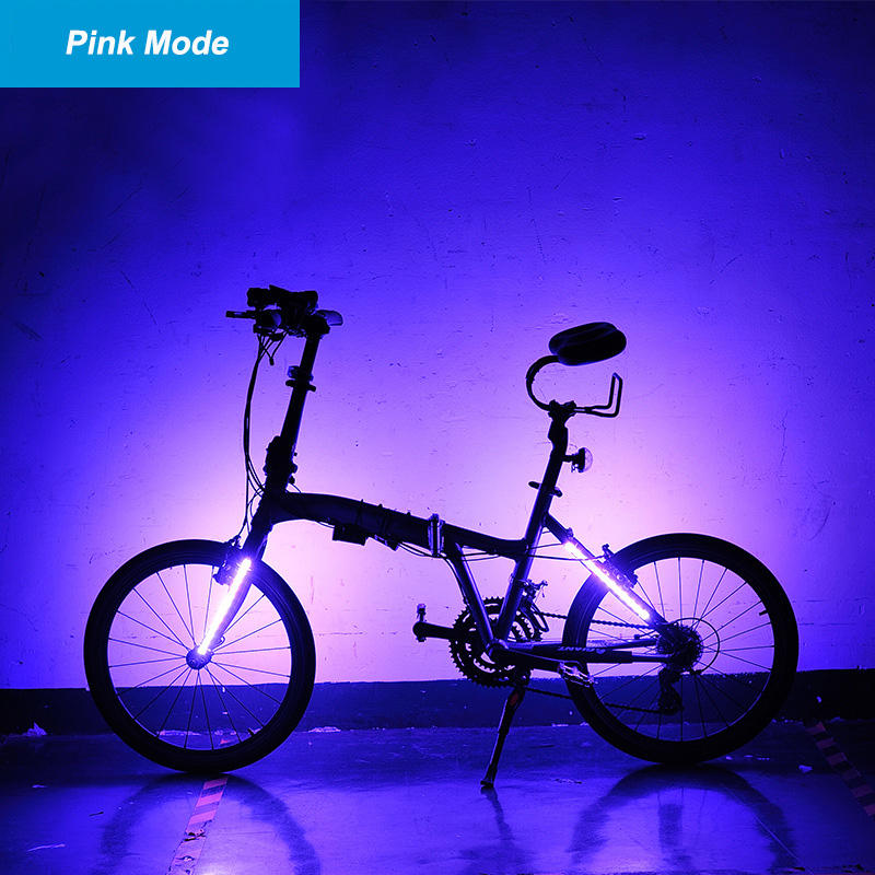 Bike Bicycle Wheel Valve Spoke LED Light Lamp Strap Bar 5 Lighting Colors 8 Modes For Cycling