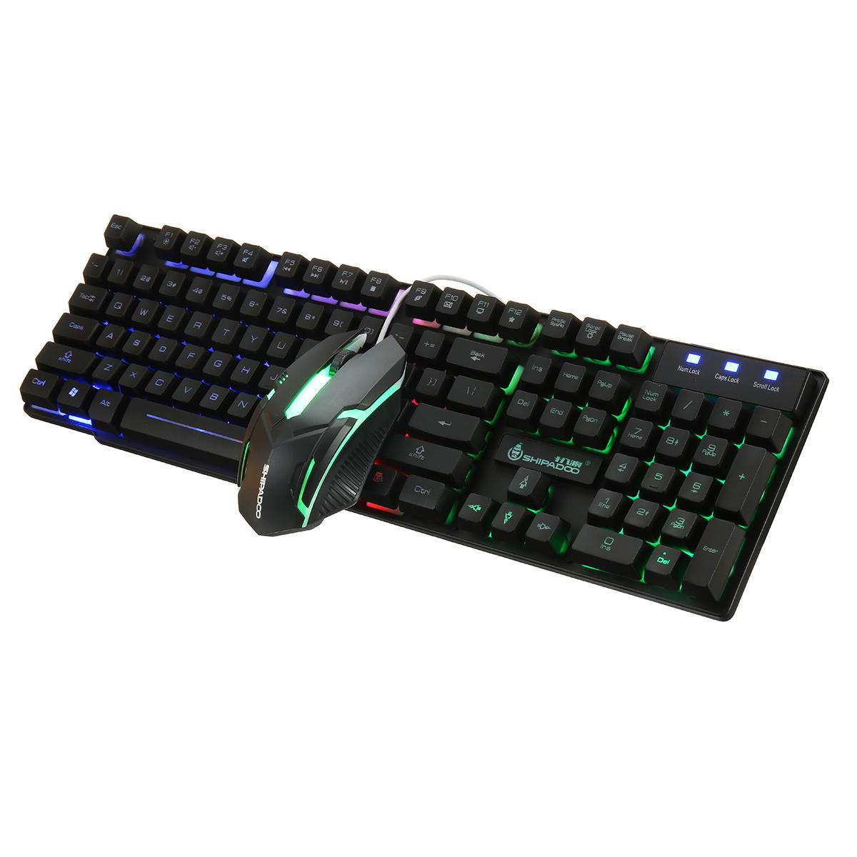104 Keys Gaming Keyboard RGB Backlit Light Wired Keyboard and 1600 DPI Gaming Mouse Set