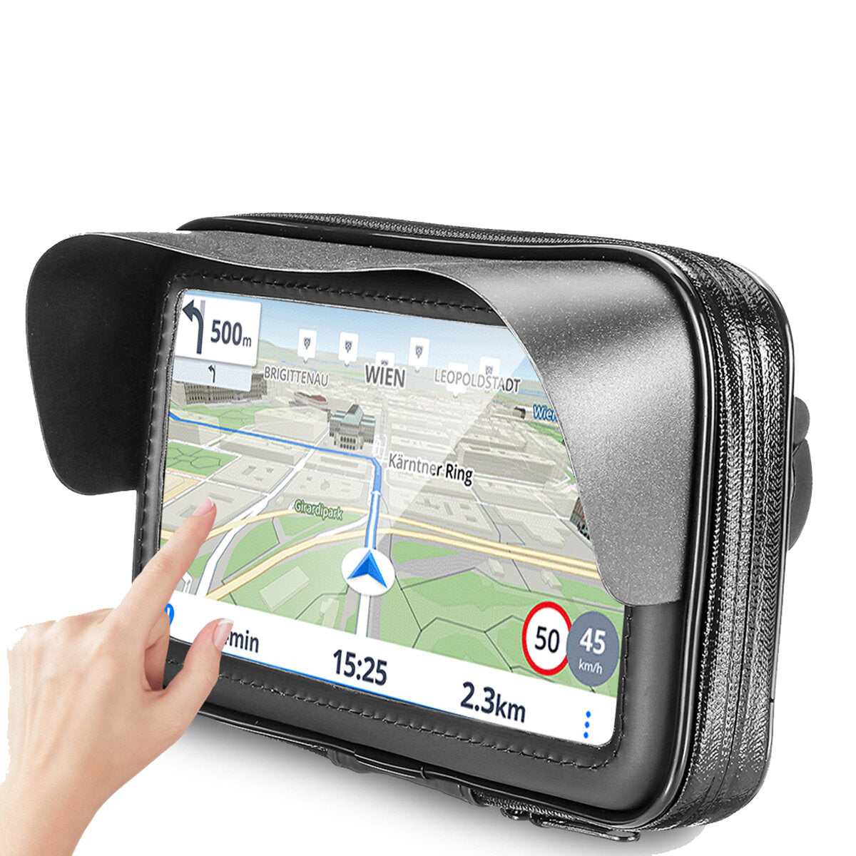 6.3'' Waterproof Motorcycle Bicycle Cell Phone/GPS Holder Case Bag Handlebar Mount Smart Phone Bag