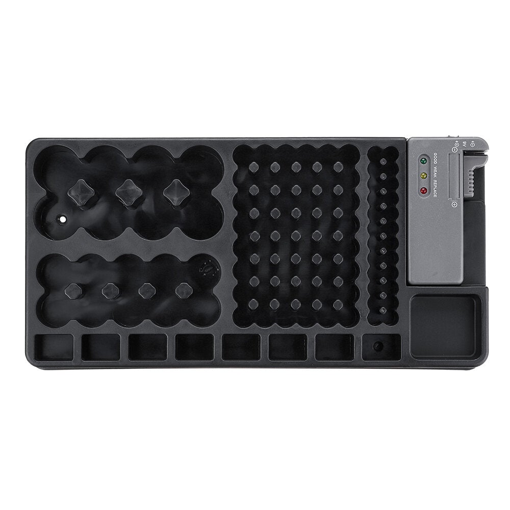 Battery Organizer Case Battery Storage Organizer Holder with Tester Battery Capacity Tester Caddy Rack Case Box