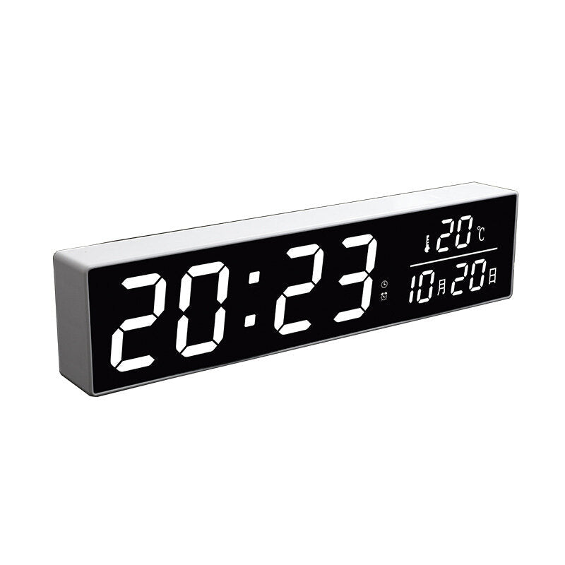 DC 5V LED Mirror Electronic Small Alarm Clock Digital Music Desktop Clock Rectangular Multifunctional Clock