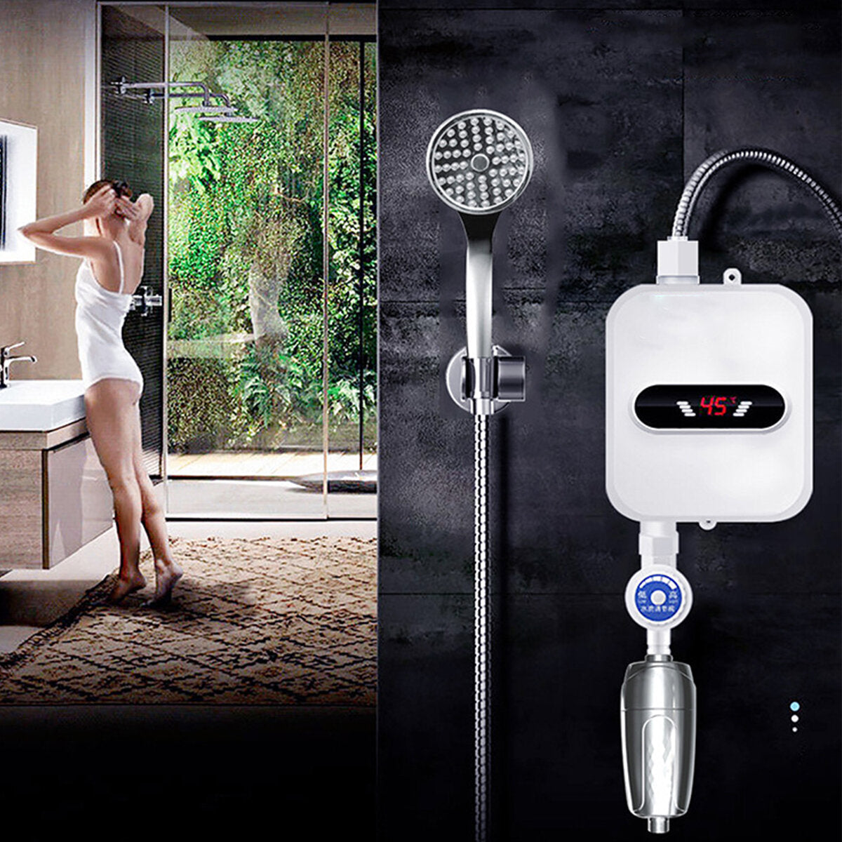 Electric Tankless 3500W Mini Instant Hot Water Heater Kitchen Faucet Tap Heating