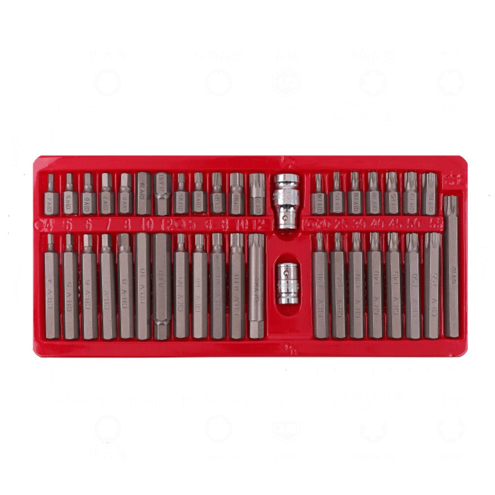 41pcs Hex Star Torx Socket Bit Set Multi-function Electric Screwdrivers Holder Socket Ratchet Adapter Repair Tools Kit for Repairs