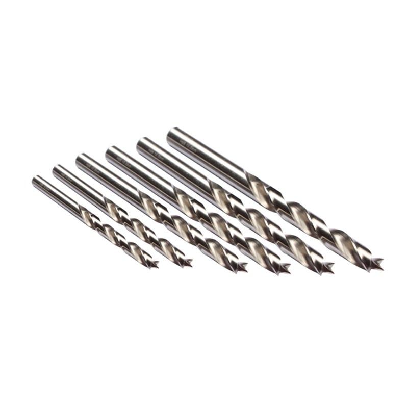 5/6/7/8/9/10mm Fully Ground High Spees Steel Brad Point Wood Drill Bit Kit Set Tool Woodworking Drilling