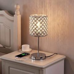 USB Rechargeable Crystal Desk Lamp Touch Dimming BedsideLights Bedroom LED Night Light with Light Source