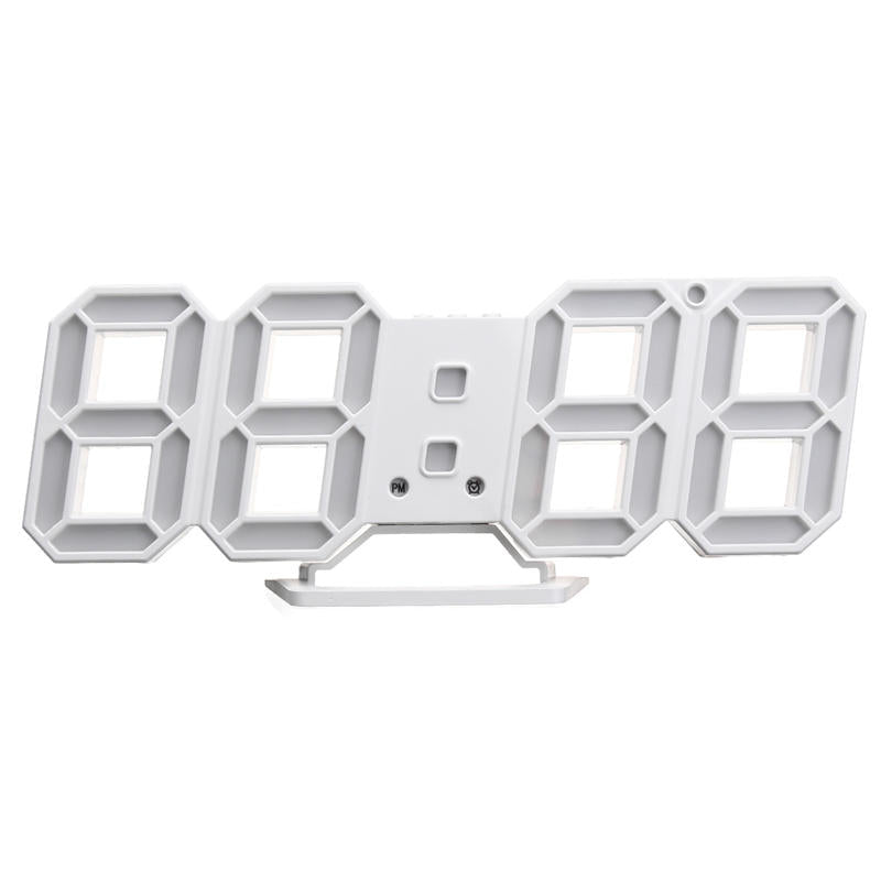 Large Modern Digital Led Skeleton Wall Clock Timer 24/12 Hour Display 3D Gife