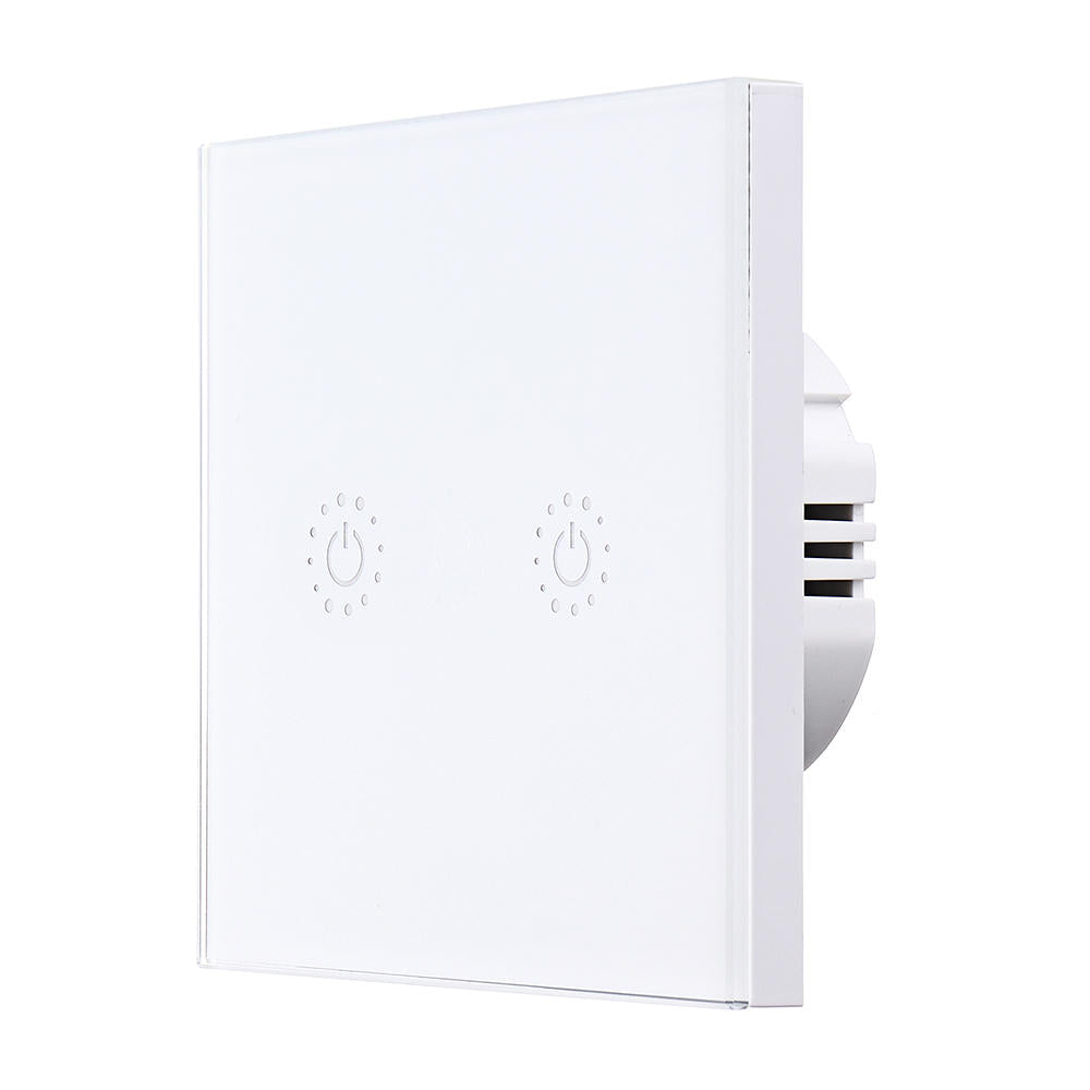 EU 433Mhz 2 Gang Smart WIFI Light Switch Interruptor Touch Wall Power Switch App Remote Control Intellegent Switch Work With Alexa Google Home