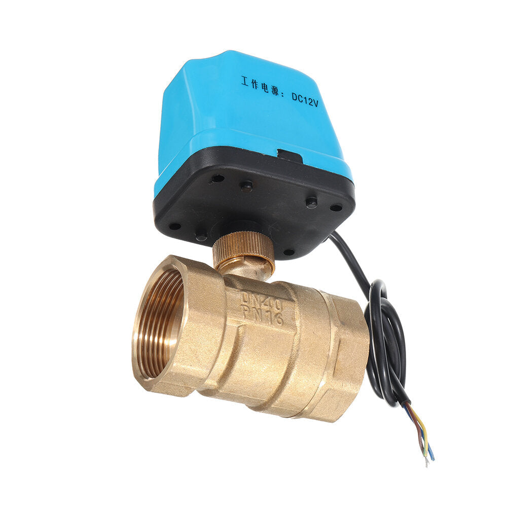 DC 12V 1/2" 3/4" 1" 1-1/4" Motorized Electric Brass Ball Valves 3 Wire Full Port Valve