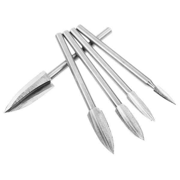 3mm Shank 5Pcs 3-8mm Milling Cutter White Steel Three Blades Wood Carving Knives