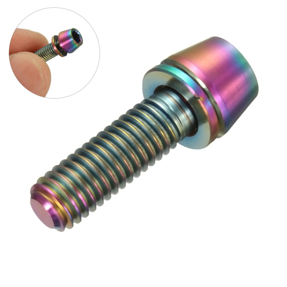 M5x16mm Titanium Ti Bolts Allex Hex Stem Tapered Head Screw with Washer
