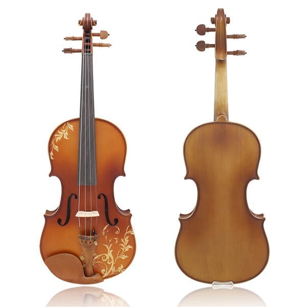 4/4 Spruce wood Carving Violin with Bow String Mute Case