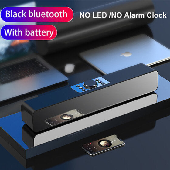 Alarm Clock Bluetooth Speaker With LED Digital Display Wired Wireless Home Theater Surround Sound Bar