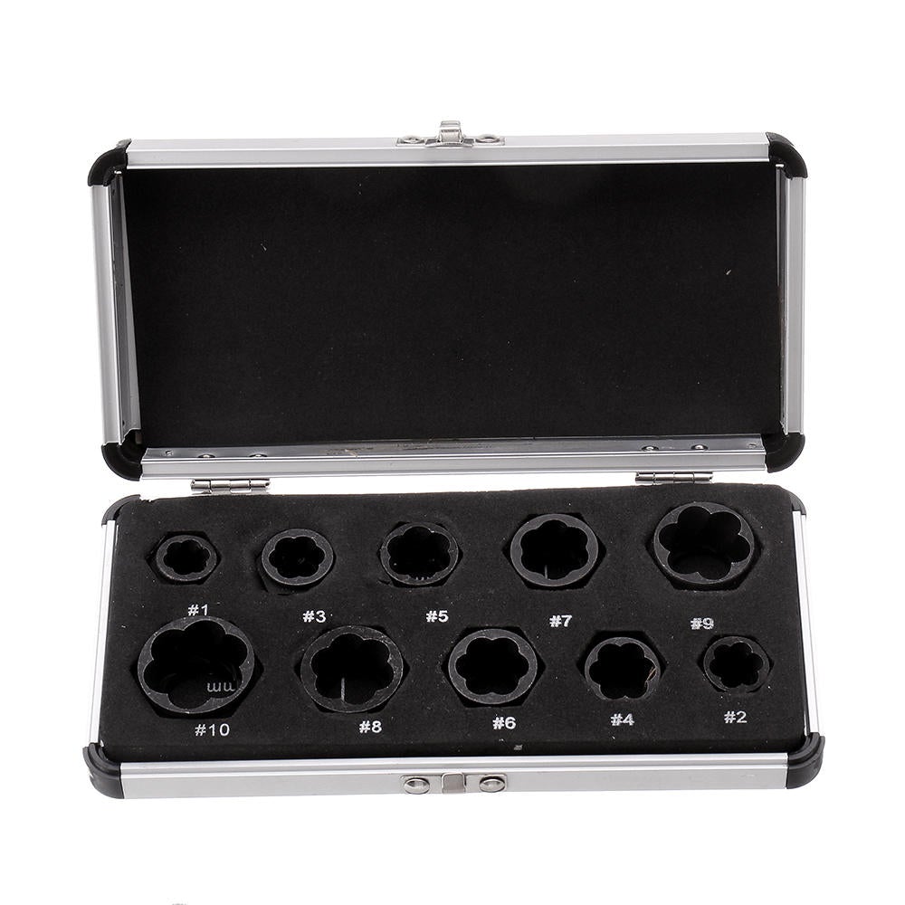10Pcs Impact Low Profile Damaged Bolt Nut Extractor Remover Socket Tool Set Bolt Nut Screw Removal Socket Wrench