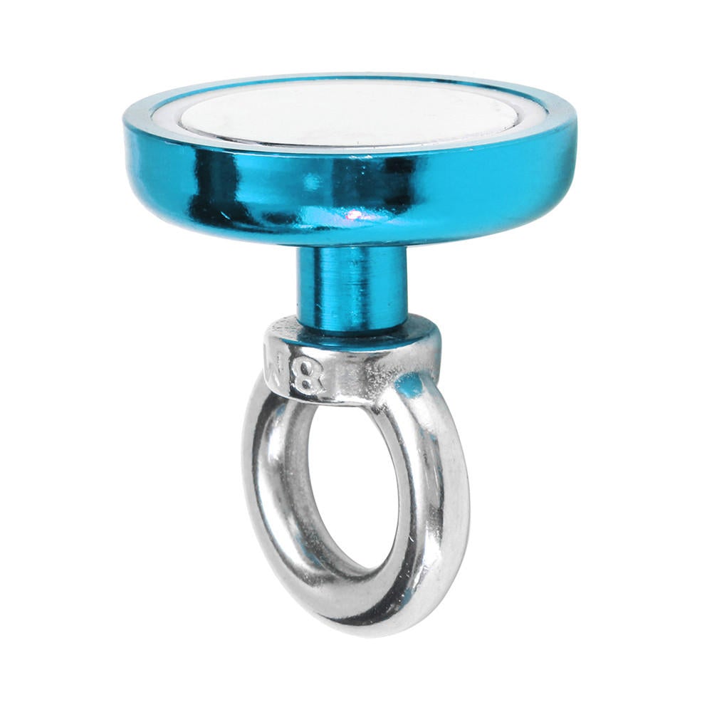 48mm 90kg Neodymium Recovery Magnet Metal Detector Circular Eyebolt Red/Yellow/Blue