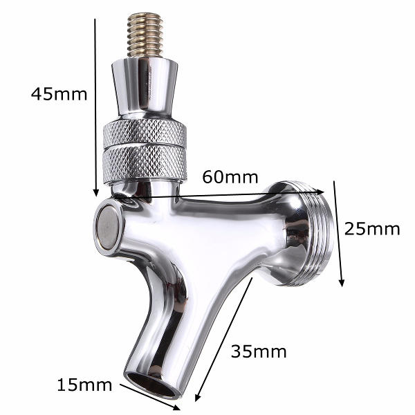 Chrome Draft Home Brew Beer Faucet Tap for Kegerator Tower