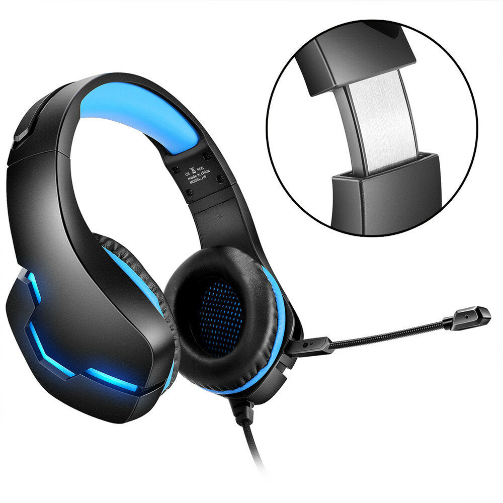 Gaming Headset 3.5mm+USB 40mm Drive Wired Stereo RGB Game Headphone with Mic LED Light for Computer PC Gamer