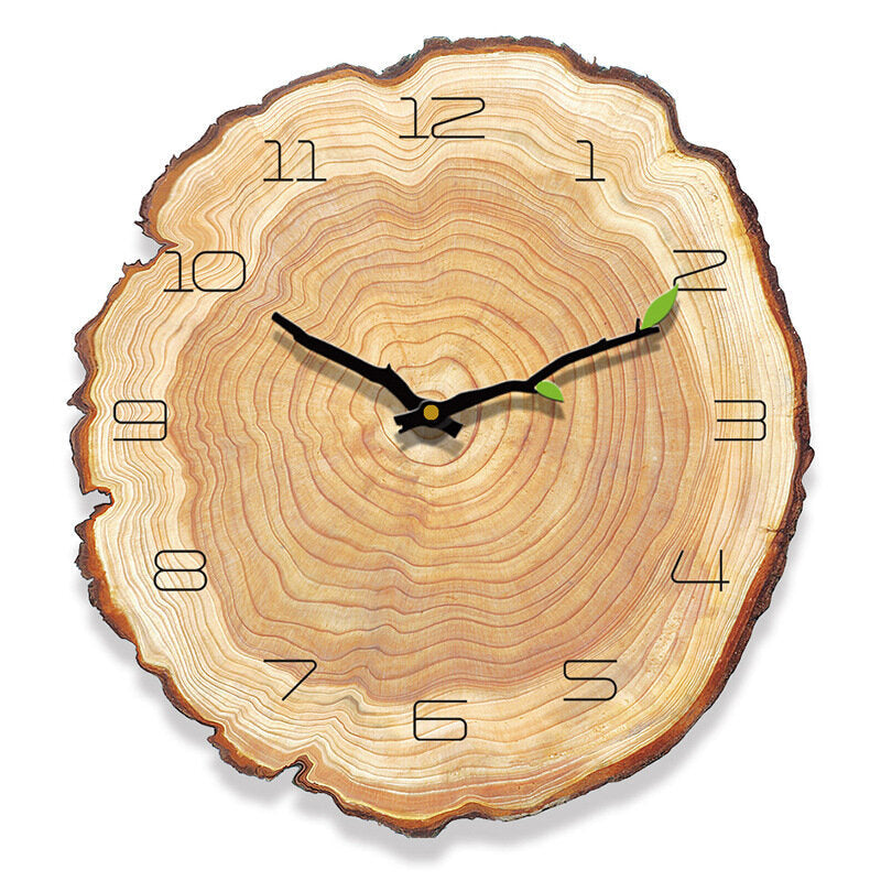 Creative Wooden Pattern Wall Clock Mute Wall Clock Quartz Wall Clock For Home Office Decorations