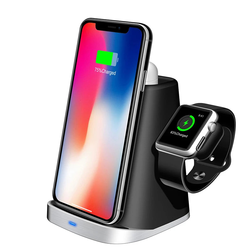 3 in1 Wireless Charger Combo For Iphone,IWatch,Air pods,Smartphone
