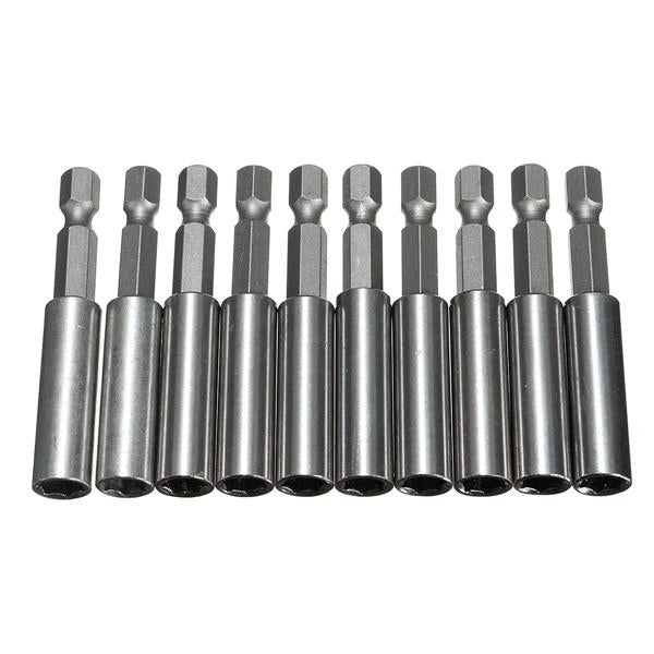 10pcs 1/4 Inch Hex Shank Release Magnetic Extension Socket Drill Bit Holder Power Tools