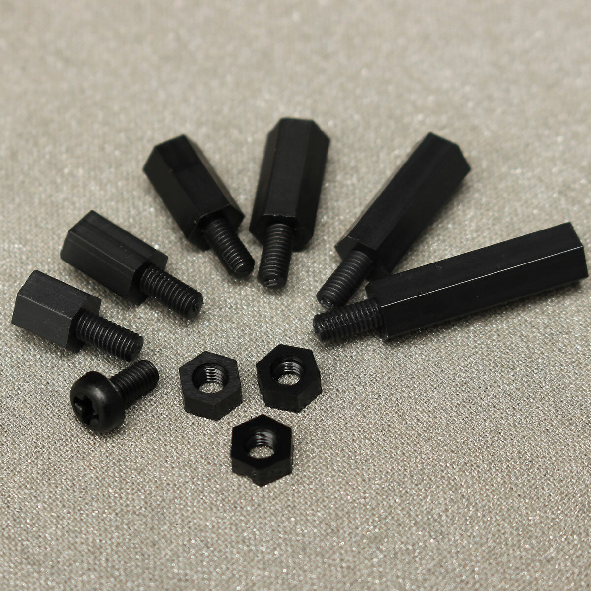 M3NH5 180Pcs M3 Nylon Screw Black Hex Screw Nut PCB Standoff Spacer Column Assortment Kit