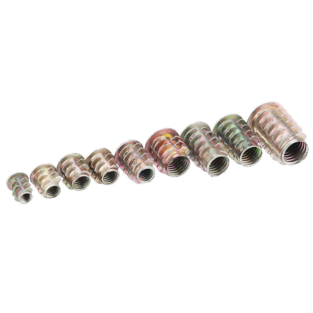 130Pcs M4-M10 Zinc Alloy Furniture Hex Drive Head Nuts Threaded Insert Nut Assortment Set