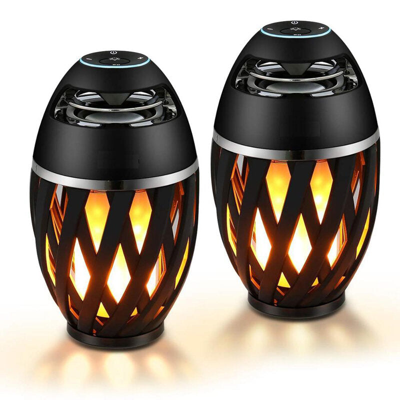 Flame Bluetooth Speakers Torch Atmosphere Speaker Wireless Portable Outdoor Speaker with LED Flickers Lights