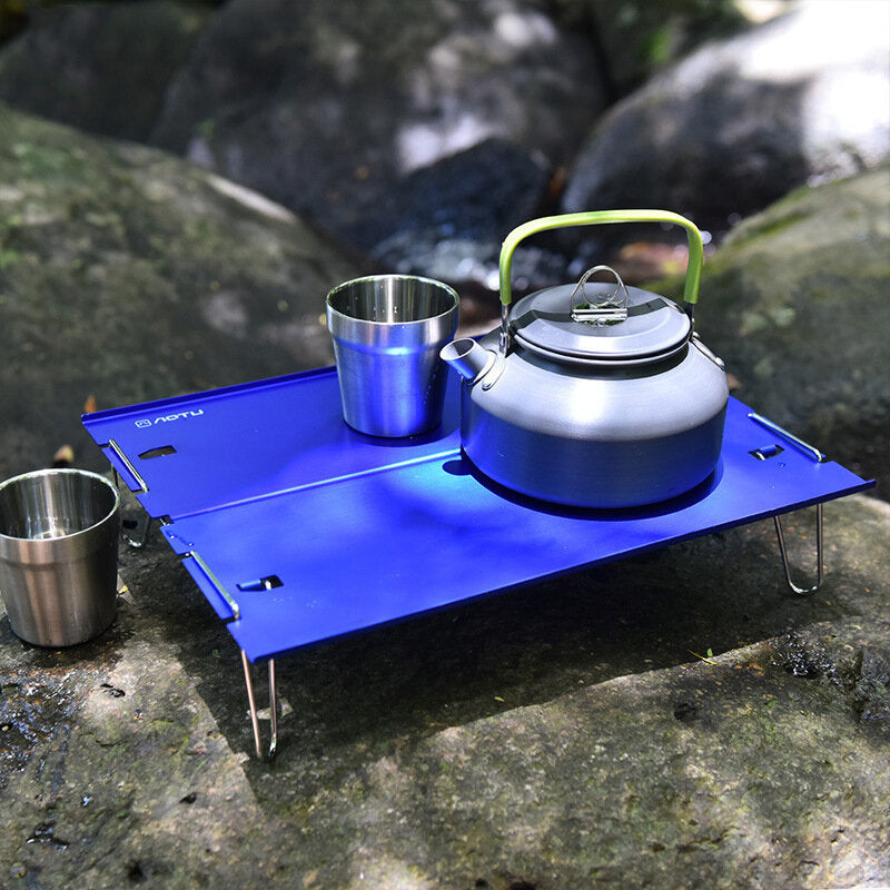 Mini Folding Table Ultra-light Aluminum Detachable Portable Desk for Camping Picnic Beach Cooking with Bag