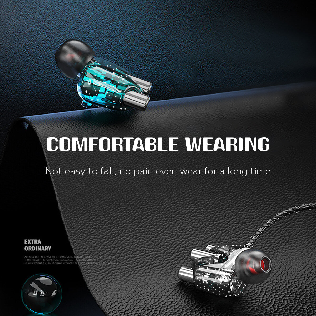 Wired Headphones Dual Dynamic 4 Speakers In-Ear Headset Noise Reduction HD Call Wired-Control Earphones with Mic