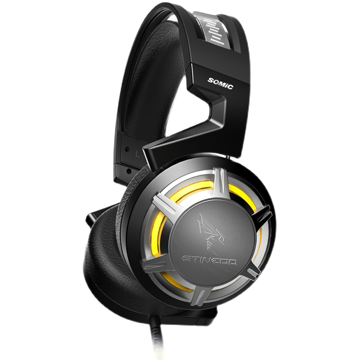 Gaming Headset USB Jack 7.1 Channel 40mm Sound Unit LED Light Lightweight Gaming Headphone with Noise-canceling Mic for PS4 Computer PC Gamer