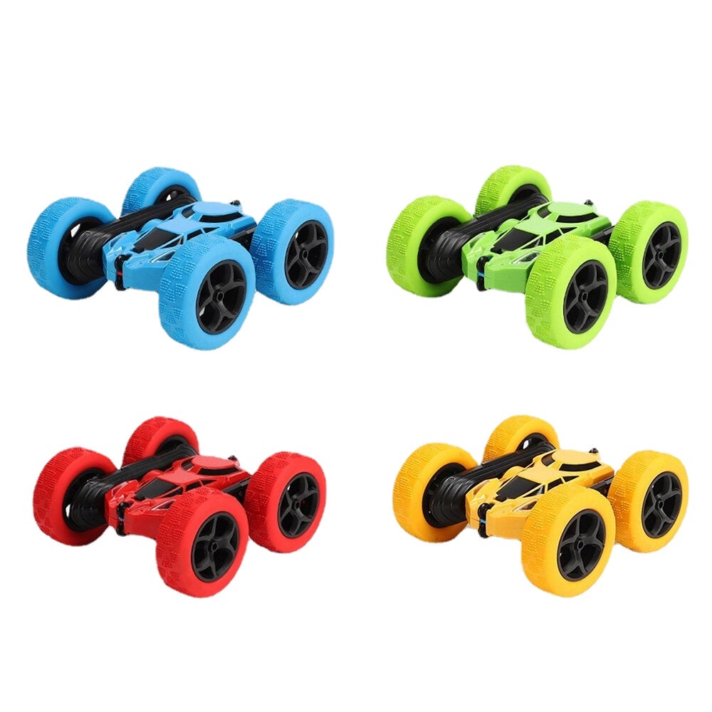 2.4g Charging Remote Control Rollover Climbing Double-sided Plastic Rotate Stunt Car Red/Blue/Green/Yellow for Kid