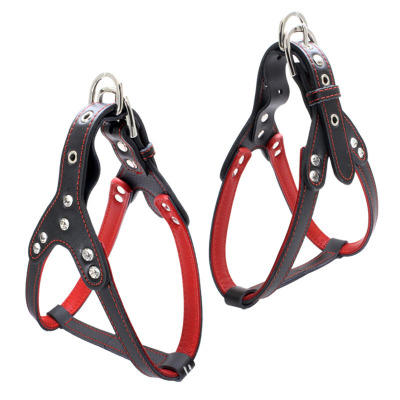 Genuine Leather Dog Harness Pet Puppy No Pull Dog Walking Harness Vest