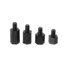 M4NH1 50pcs M4 Nylon Black Hex Screw PCB Standoff 6/8/10/12mm