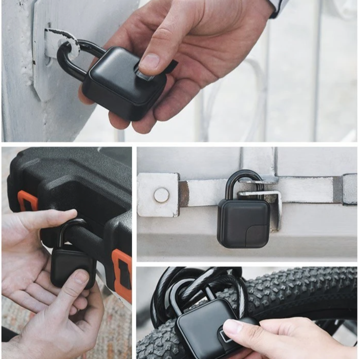 Smart Fingerprint Padlock IP65 Waterproof Anti-Theft Security Door, Luggage, Bicycle Lock
