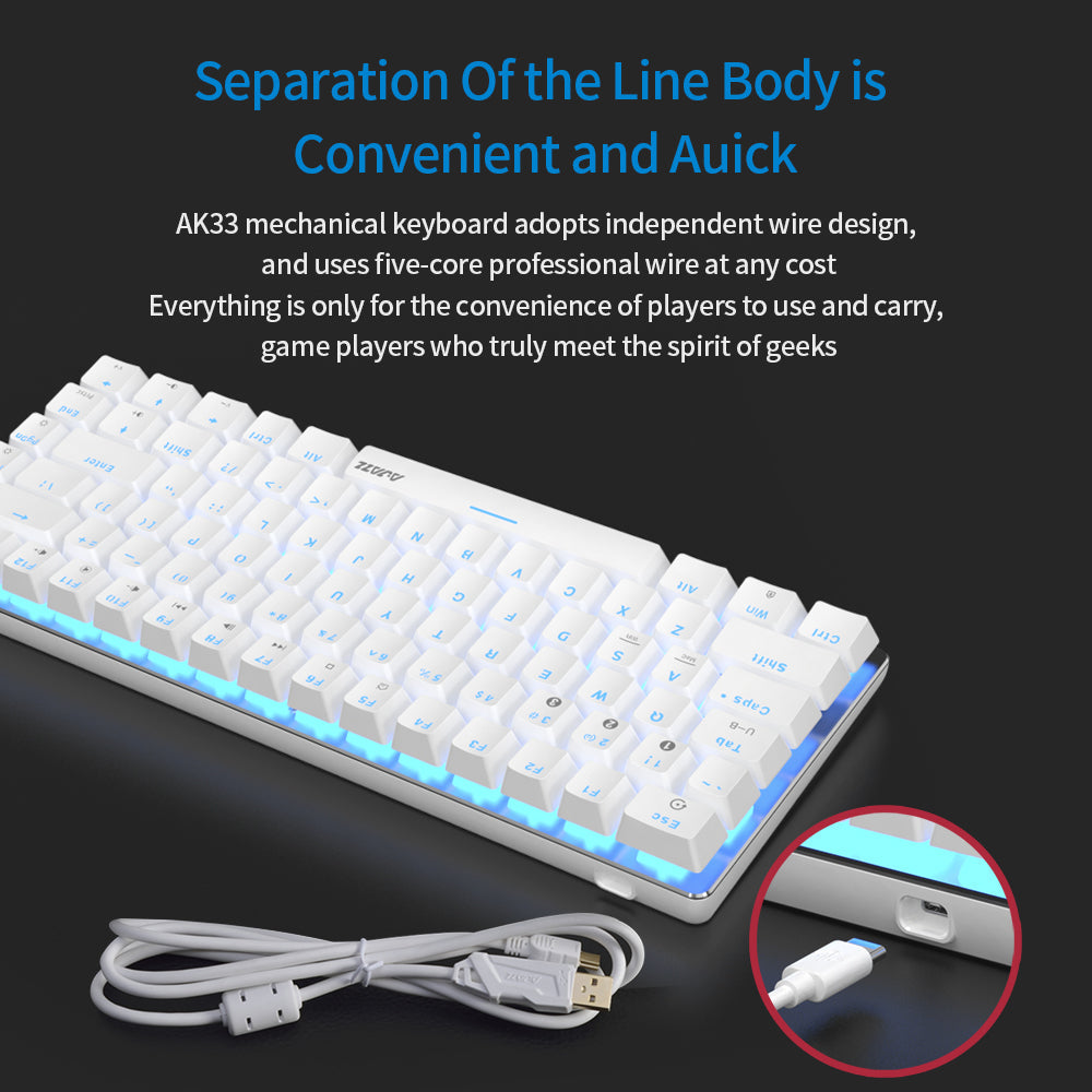 82 Keys Wireless Mechanical Keyboard USB Wired / Bluetooth 5.0 Dual Mode Red Switch Blue Backlight Gaming Keyboard For Computer PC Laptop Gamer